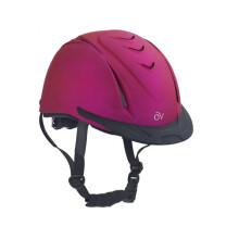 Casque d'quitation questre adulte Ovation lger confortable rglable profil bas mtallique casque d'colier fuchsia XS/S
