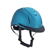 Ovation Casque d'quitation questre pour adultes, lger, confortable, rglable, profil bas, mtallique, casque d'colier, bleu sarcelle M/LG