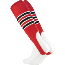 TCK-stribede baseballb?jler M?nster D (Scarlet/Hvid/Sort Medium)