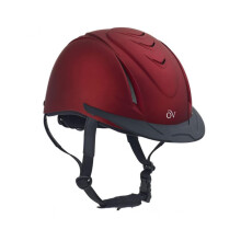Casque d'quitation questre adulte Ovation lger confortable rglable profil bas mtallique casque d'colier rouge XS/S