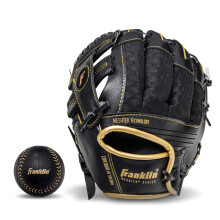 Franklin Sports Kinder Baseballhandschuhe - Meshtek Teeball Handschuh + Ball Set - Links - 9.5" - Schwarz/Gold
