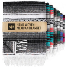 Authentieke Extra Grote Mexicaanse Dekbed (70"x50") - Handgeweven Yogadeken, Serape Dekbed