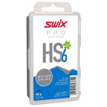Swix HS06-6 - Cera ad ALTA velocit? - HS6 Blu - da 10 a 21 gradi Fahrenheit - Barra da 60 g - Senza fluoro - Sci o Snowboard - Approvata FIS