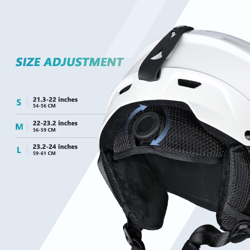 VANRORA Skihjelm Snowboardhjelm - Blank hvid L 2
