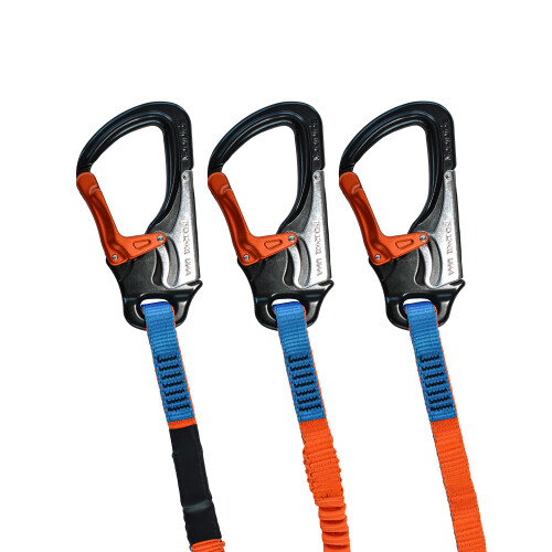 Leichte Spinlock-Sicherheitsleine mit 3 Clips, 1 m fest und 2 m elastisch 1