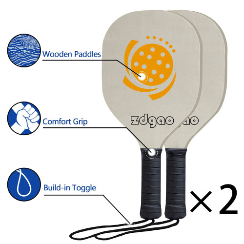 Σετ Pickleball Zdgao με Δίκτυο - 22 FT Δίκτυα Pickleball με 4 Ραβδιά και 2 Μπάλες 2