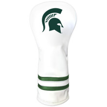 Team Golf NCAA Michigan State Spartans White Vintage Fairway Head Cover White Vintage Fairway Golf Club Headcover Form Fitting Design Retro Design