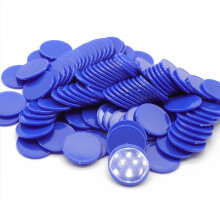 HAKITAROOM Set med 100 ogenomskinliga inlrningsrknare i plast Mini Poker Chips Spelpolletter med frvaringslda (bl 1 tum)