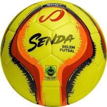 SENDA Belem Balón de Futsal, Certificado de Comercio Justo, Amarillo/Rojo/Naranja/Negro, Tamaño 3 (8-12 años)