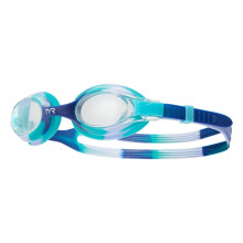 Occhialini da nuoto per bambini TYR Swimple Tie Dye senza specchio, trasparenti/viola/verde acqua, taglia unica