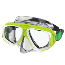 Speedo Unisex-Adult Zwem Snorkel Duikmasker Anti-Fog met Neusbedekking Avonturenserie, M Lim Groen/Doorzichtig, Één Maat