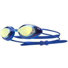 TYR Blackhack Mirrored Adult Fit Swim Goggles Gold/royal one size