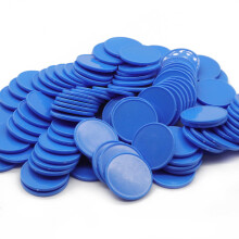 HAKITAROOM Set med 100 ogenomskinliga inlrningsrknare i plast Mini Poker Chips Spelpolletter med frvaringslda (RoyalBlue 1 tum)