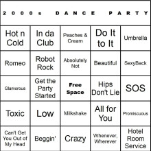 Bangin' Meats CardTunz 100 musikbingokort tryckta och laminerade Mnga musiktyper tillgngliga (2000-talsdansfest)