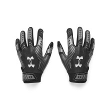 Under Armour Jungen Pee Wee F9 Footballhandschuhe, (001) Schwarz/Graugrün/Metallisch Silber, Einheitsgröße