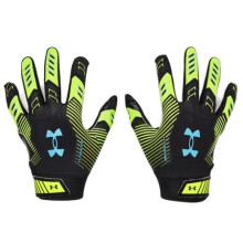 Under Armour Boys F9 Novelty Football Gloves (002) Musta/High-Vis keltainen/Taivaansininen Suuri