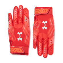 Under Armour Boysin F9 Nitro -jalkapallohanskat (600) punainen/beta/metallihopea, pieni