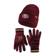 Ultra Game NFL Official Youth Super Soft Marl Knit Winter Beanie Knit Hat med ekstra varme ber?ringssk?rmshandsker San Francisco 49ers Team Color