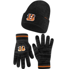 Ultra Game NFL officile jeugd superzacht gemleerd gebreide wintermuts gebreide muts met extra warme touchscreenhandschoenen Cincinnati Bengals