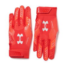 Under Armour miesten F9 Nitro -jalkapallohanskat (600) punainen/beta/metallihopea, suuri