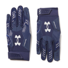 Under Armour Miesten F9 Nitro -jalkapallohanskat (410) Midnight Navy/Cobalt Legacy/Metallic Silver Small