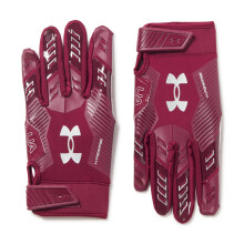 Under Armour Miesten F9 Nitro -jalkapallohanskat (609) Kastanjanruskea/Sedona punainen/Metallin hopea Pienet