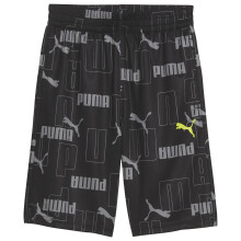PUMA Jongens Essentiële Sport Shorts, Logo Ontwerpen, Elastische Tailleband, Zwart Print-Mes