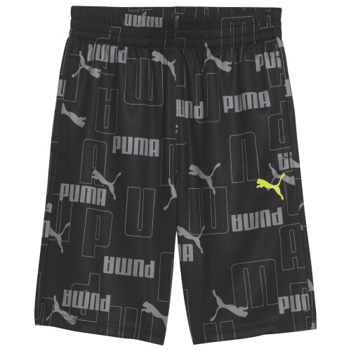 Puma Design loga PUMA pro chlapce Essential Athletic Shorts Elastick pas Cern potisk-stovina