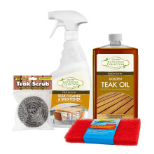 STAR BRITE Teak Care Kit 32 OZ - Cleaner Brightener Spray & Teak Oil for Fine Woods (081205)