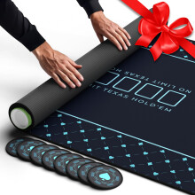 Newverest Poker Table Top 70"""" x 35"""" Texas Hold'em Poker Mat for Home Game Nights Up to 10 Players Blackjack Casino | Poker Topper for Tables in