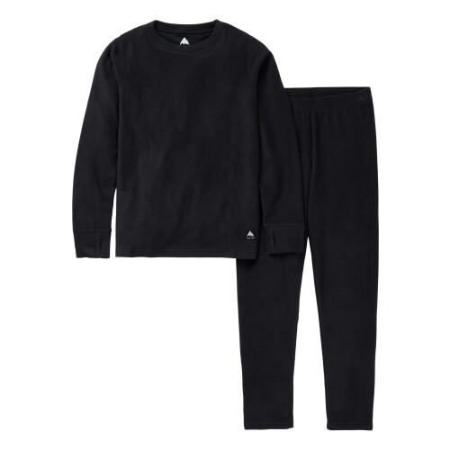 Burton Kids' Fleece Base Layer Set, True Black, XS