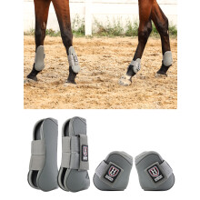 Stivali di tendine del cavallo di Harrison Howard APPORATTO/FETLOCK Stivali per protezione per cavalli per saltare il set di guida di 4 grigi XL