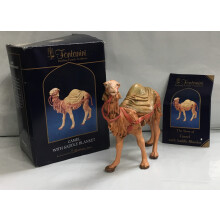 Fontanini von Roman Inc., Kamel mit Satteldecke, 5" Tiere Sammlung, Krippenfigur und Zubehör, handgefertigt und bemalt