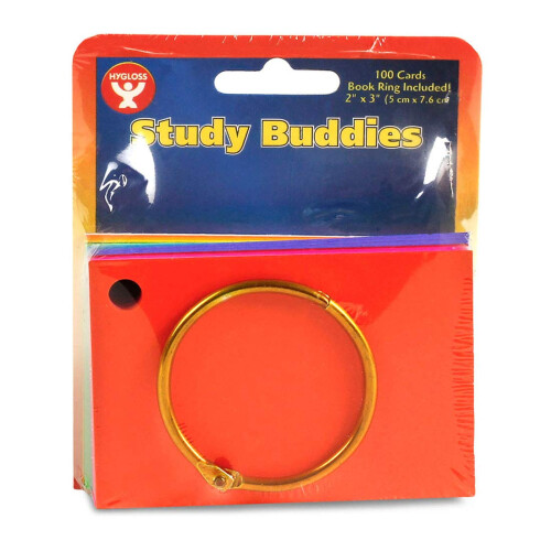 Cartões Flashcards Hygloss Study Buddies, Retângulo, 2 x 3 Polegadas, Cores Sortidas, Ideal para Estudantes 2