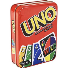 Mattel Games UNO Deluxe Juego de cartas con mazo de 112 cartas, bloc de puntuacin y lpiz, noche de juegos para nios, adolescentes y adultos, p