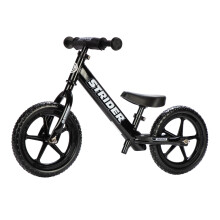 Strider 12 Sport Bike Black - No Pedal Balance Bicycle for Kids 1 to 4 Years - Includes Safety Pad Padded Seat Mini Grips & Flat-Free Tires - Too