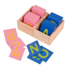 Adena Montessori Sandpapirbogstaver med sm? og store bogstaver Udvikling af tidligt barn L?remateriale ABC Alfabet F?rskoleleget?j Baby engelske