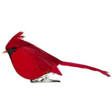 RAZ Imports 4 Inch Red Cardinal Clip on Bird