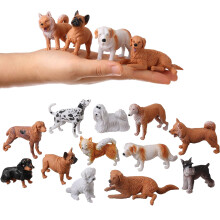 HOMNIVE hundefigurer til b?rn 12 stk. plastik realistiske hvalpe figurer sm? hunde kage topper L?rer p?dagogisk leget?j til jul F?dselsdagsgave