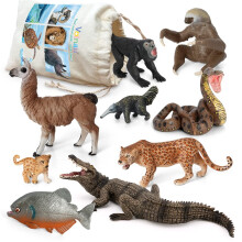 Volnau Jungle Dyrefigurer Legetj 9 STK Sydamerika Figurer til Smbrn Brn Julepynt Gave Brnehave Pdagogisk Zoo Pack Regnskov Safari Skov St