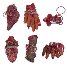 XONOR Halloween Fake Bloody Severed Hands Feet Broken Body Parts for Haunted House Halloween Zombie Party Decorations 6 Pcs