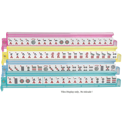 C&H Solutions ~ Set di 4 Racks e Spingi Mahjong in Acrilico - Multi-Colore 2