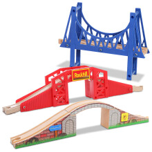 On Track USA Brugaccessoire Treinset: Hangviaduct en boogbrugset Compatibel met alle grote speelgoedtreinen Spoorweguitbreidingsaccessoires Speel