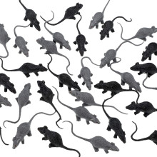 Gejoy 36 Stück Halloween-Fake-Mäuse, realistische Mäuse, gefälschte Ratten, kleine Kunststoffmäuse für Halloween-Party-Dekoration