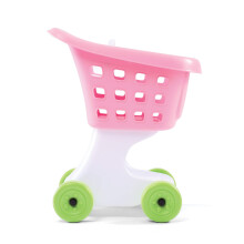 Chariot de Courses Little Helper pour Enfants, Chariot de Jeu en Plastique Durable, pour Tout-Petits 2+ Ans, Rose