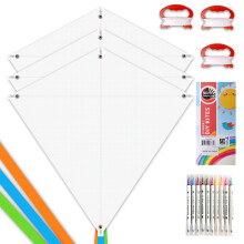 Aquiloni fai-da-te per bambini Kit per creare aquiloni Confezione da festa per decorare e colorare Kit di aquiloni con diamanti bianchi (confezio