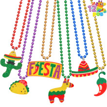 JOYIN 12 PCS Cinco de Mayo Fiesta Colliers Perle Mexicaine Fte d'anniversaire Fournitures Dcorations Luau Photo Props Carnaval vnement Taco T
