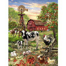 Springbok's 500 Piece Jigsaw Puzzle Barnyard Animals - Made in USA