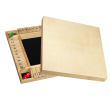 WE Games Shut The Box Bordspel - Klassiek dobbelspel voor 4 spelers op houten tafel voor familiespelavond Natuurlijk hout 14 inch 10 cijfers Klasloka