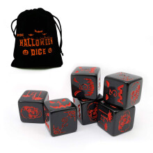 Set med 6 Bescon Halloween trningar 6 sidor i massiv svart 6 sidor Halloween trningar Set i sammetspse